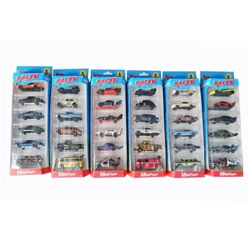 Nessiworld ZQ11316-Vardem Kartela 1:64 Metal 6 Parça Araba Seti