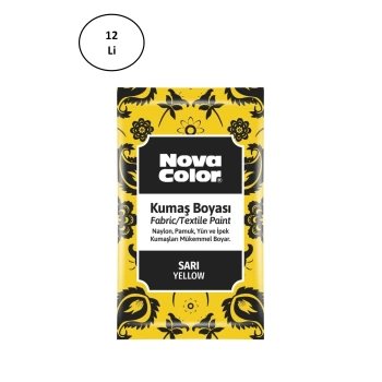 Nova Color 12 Gr Toz Kumaş Boyası Sarı Nc-900 12li