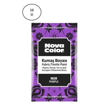 Nova Color Toz Kumaş Boyası Mor 12 Gr Nc-907 12li