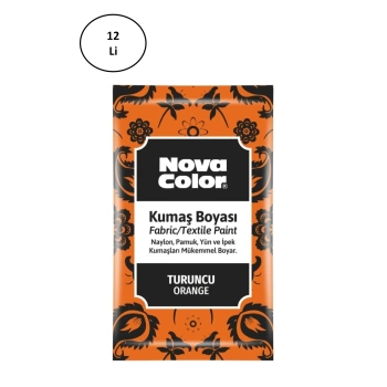 Nova Color Toz Kumaş Boyası Turuncu 12 Gr Nc-906 12li