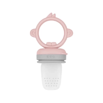 OiOi Silikon Püre Meyve Sebze Emziği Pinky Pink / Powder Grey