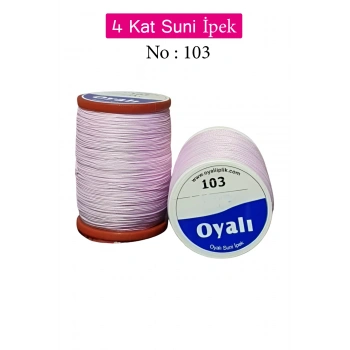 Oyalı 4 Kat Suni İpek İplik İğne Oyası Boncuk İpi Tığ Oyası No:103