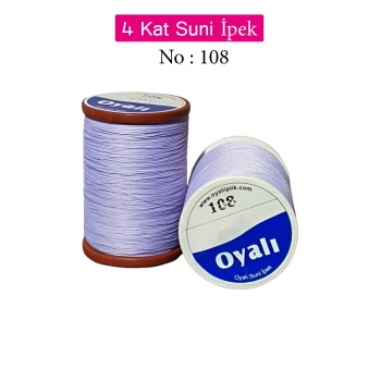 Oyalı 4 Kat Suni İpek İplik İğne Oyası Boncuk İpi Tığ Oyası No:108