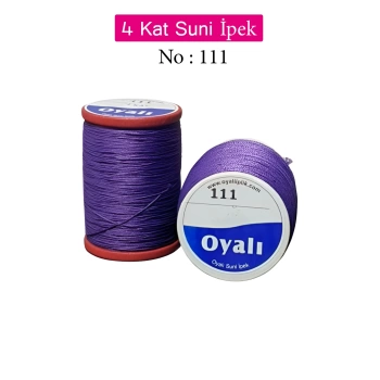 Oyalı 4 Kat Suni İpek İplik İğne Oyası Boncuk İpi Tığ Oyası No:111