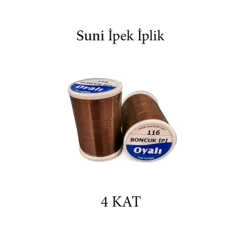 Oyalı 4 Kat Suni İpek İplik İğne Oyası Boncuk İpi Tığ Oyası No:116