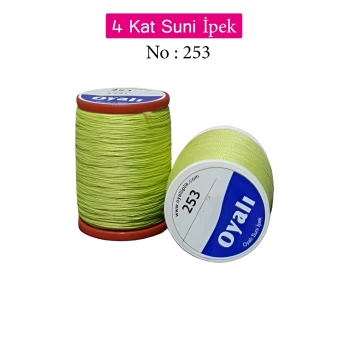Oyalı 4 Kat Suni İpek İplik İğne Oyası Boncuk İpi Tığ Oyası No:253