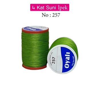 Oyalı 4 Kat Suni İpek İplik İğne Oyası Boncuk İpi Tığ Oyası No:257