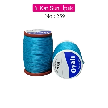 Oyalı 4 Kat Suni İpek İplik İğne Oyası Boncuk İpi Tığ Oyası No:259