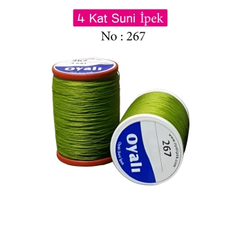 Oyalı 4 Kat Suni İpek İplik İğne Oyası Boncuk İpi Tığ Oyası No:267