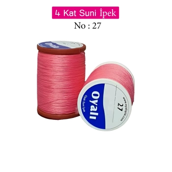 Oyalı 4 Kat Suni İpek İplik İğne Oyası Boncuk İpi Tığ Oyası No:27