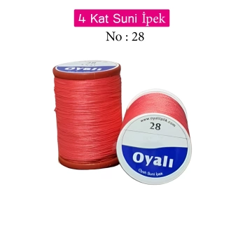 Oyalı 4 Kat Suni İpek İplik İğne Oyası Boncuk İpi Tığ Oyası No:28