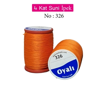 Oyalı 4 Kat Suni İpek İplik İğne Oyası Boncuk İpi Tığ Oyası No:326