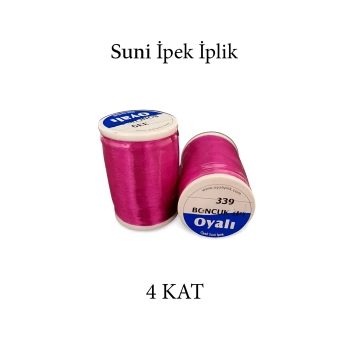 Oyalı 4 Kat Suni İpek İplik İğne Oyası Boncuk İpi Tığ Oyası No:339