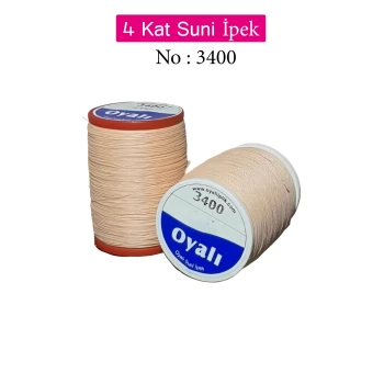 Oyalı 4 Kat Suni İpek İplik İğne Oyası Boncuk İpi Tığ Oyası No:3400