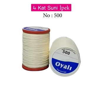 Oyalı 4 Kat Suni İpek İplik İğne Oyası Boncuk İpi Tığ Oyası No:500