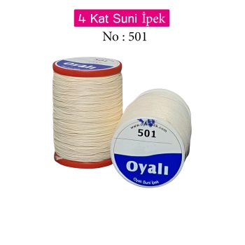 Oyalı 4 Kat Suni İpek İplik İğne Oyası Boncuk İpi Tığ Oyası No:501
