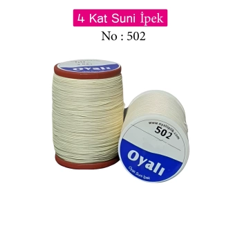 Oyalı 4 Kat Suni İpek İplik İğne Oyası Boncuk İpi Tığ Oyası No:502