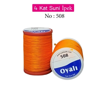 Oyalı 4 Kat Suni İpek İplik İğne Oyası Boncuk İpi Tığ Oyası No:508
