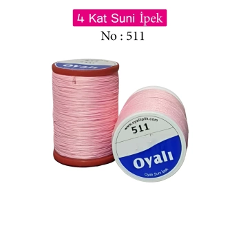 Oyalı 4 Kat Suni İpek İplik İğne Oyası Boncuk İpi Tığ Oyası No:511