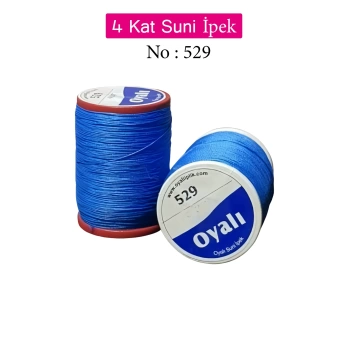 Oyalı 4 Kat Suni İpek İplik İğne Oyası Boncuk İpi Tığ Oyası No:529