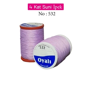 Oyalı 4 Kat Suni İpek İplik İğne Oyası Boncuk İpi Tığ Oyası No:532