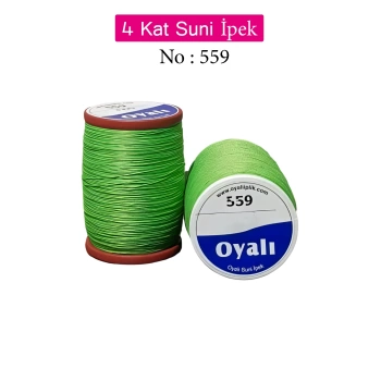 Oyalı 4 Kat Suni İpek İplik İğne Oyası Boncuk İpi Tığ Oyası No:559