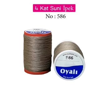 Oyalı 4 Kat Suni İpek İplik İğne Oyası Boncuk İpi Tığ Oyası No:586