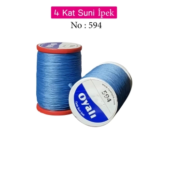 Oyalı 4 Kat Suni İpek İplik İğne Oyası Boncuk İpi Tığ Oyası No:594