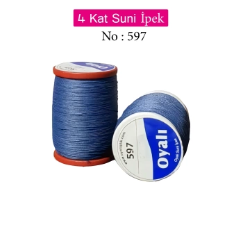 Oyalı 4 Kat Suni İpek İplik İğne Oyası Boncuk İpi Tığ Oyası No:597