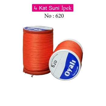 Oyalı 4 Kat Suni İpek İplik İğne Oyası Boncuk İpi Tığ Oyası No:620