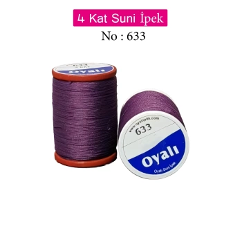Oyalı 4 Kat Suni İpek İplik İğne Oyası Boncuk İpi Tığ Oyası No:633