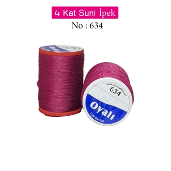 Oyalı 4 Kat Suni İpek İplik İğne Oyası Boncuk İpi Tığ Oyası No:634