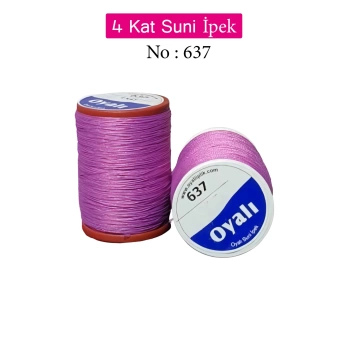 Oyalı 4 Kat Suni İpek İplik İğne Oyası Boncuk İpi Tığ Oyası No:637