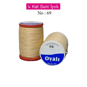 Oyalı 4 Kat Suni İpek İplik İğne Oyası Boncuk İpi Tığ Oyası No:69