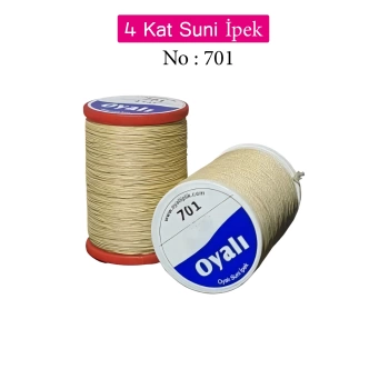 Oyalı 4 Kat Suni İpek İplik İğne Oyası Boncuk İpi Tığ Oyası No:701