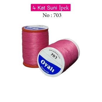 Oyalı 4 Kat Suni İpek İplik İğne Oyası Boncuk İpi Tığ Oyası No:703