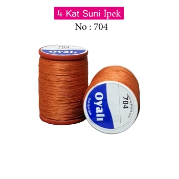 Oyalı 4 Kat Suni İpek İplik İğne Oyası Boncuk İpi Tığ Oyası No:704