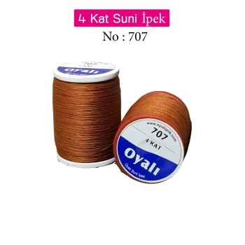 Oyalı 4 Kat Suni İpek İplik İğne Oyası Boncuk İpi Tığ Oyası No:707