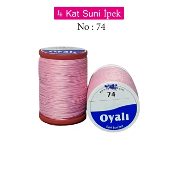 Oyalı 4 Kat Suni İpek İplik İğne Oyası Boncuk İpi Tığ Oyası No:74