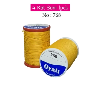 Oyalı 4 Kat Suni İpek İplik İğne Oyası Boncuk İpi Tığ Oyası No:768