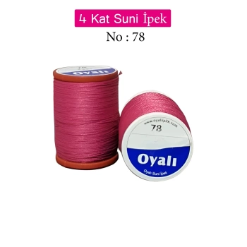 Oyalı 4 Kat Suni İpek İplik İğne Oyası Boncuk İpi Tığ Oyası No:78