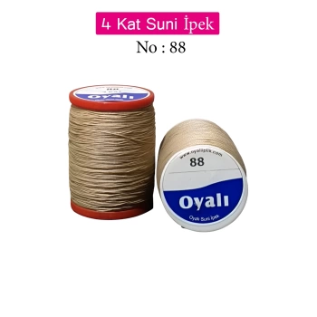 Oyalı 4 Kat Suni İpek İplik İğne Oyası Boncuk İpi Tığ Oyası No:88