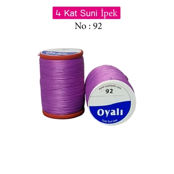 Oyalı 4 Kat Suni İpek İplik İğne Oyası Boncuk İpi Tığ Oyası No:92