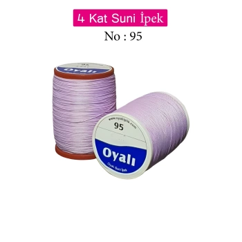 Oyalı 4 Kat Suni İpek İplik İğne Oyası Boncuk İpi Tığ Oyası No:95