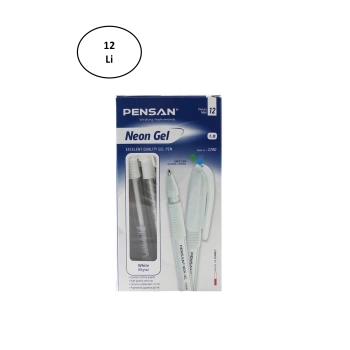 Pensan Neon Jel Kalem 1 Mm Beyaz 2290 12li