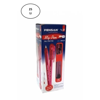 Pensan PE02210TKKI My-Pen Tükenmez Kalem, Kırmızı, 25li