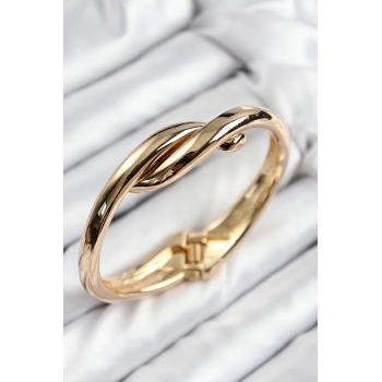 Pirinç Düğüm Model Gold Renk Kadın Kelepçe