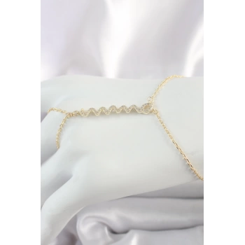 Pirinç Gold Renk Zirkon Taşlı Yılan Model Kadın Şahmeran