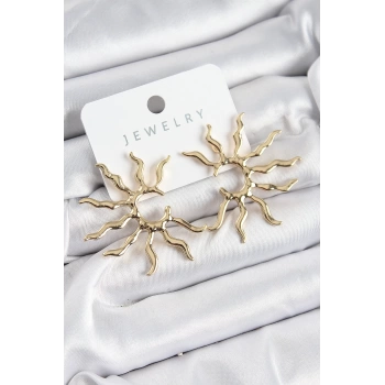 Pirinç Güneş Model Gold Renk Kadın Küpe