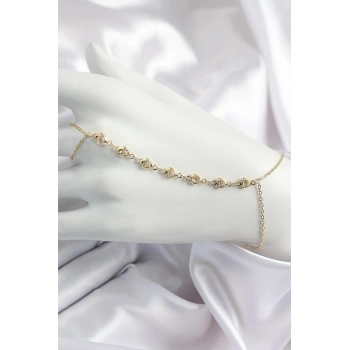 Pirinç Kalpli Zirkon Taşlı Y Model Gold Renk Kadın Şahmeran
